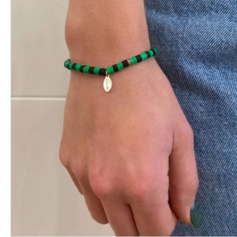 Clare V Beaded Disc Stretch bracelet NWT
